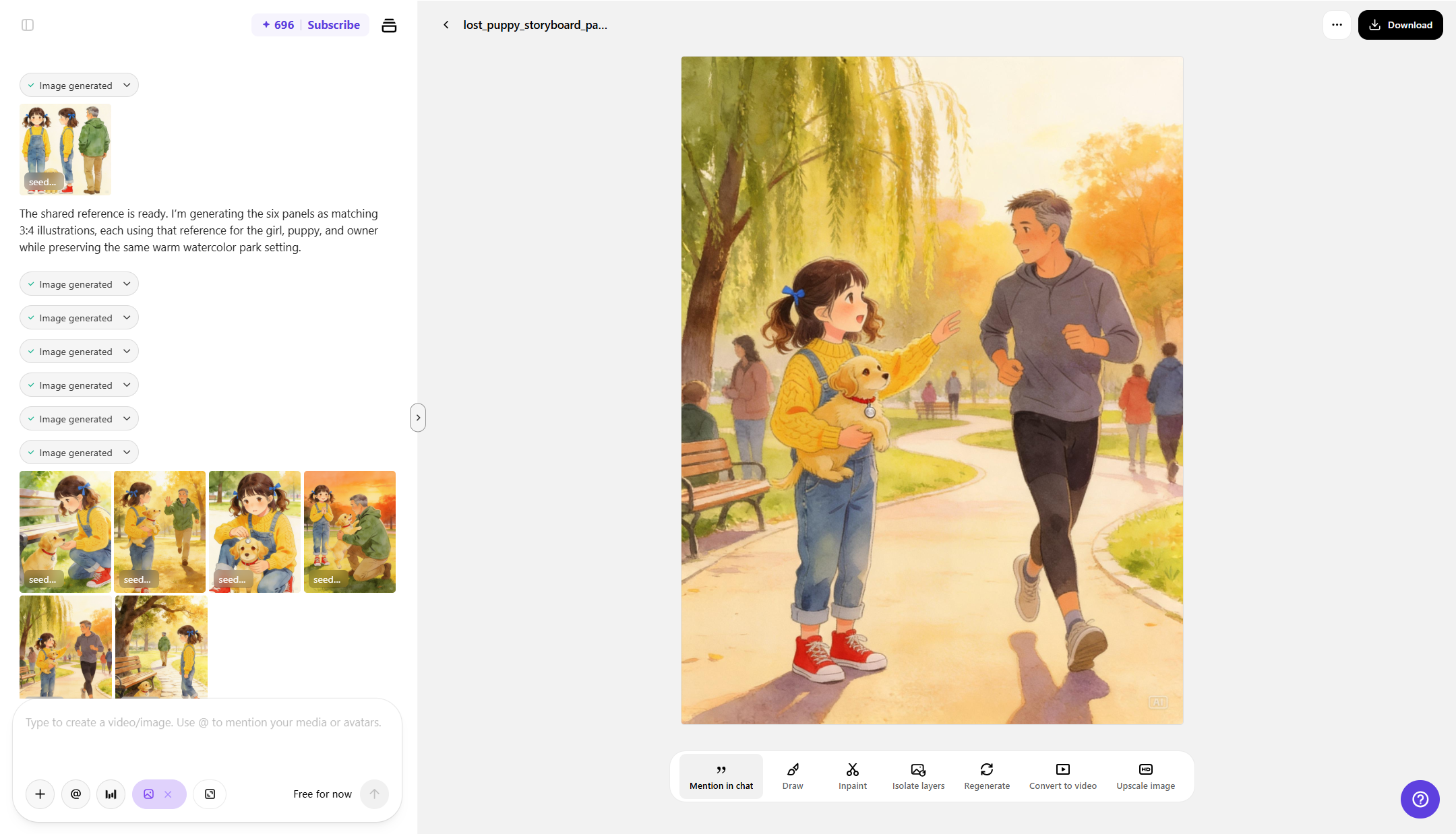 Generate and Refine the Storyboard Panels