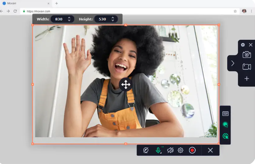 Using the Movavi screen recorder to capture gameplays on Roblox