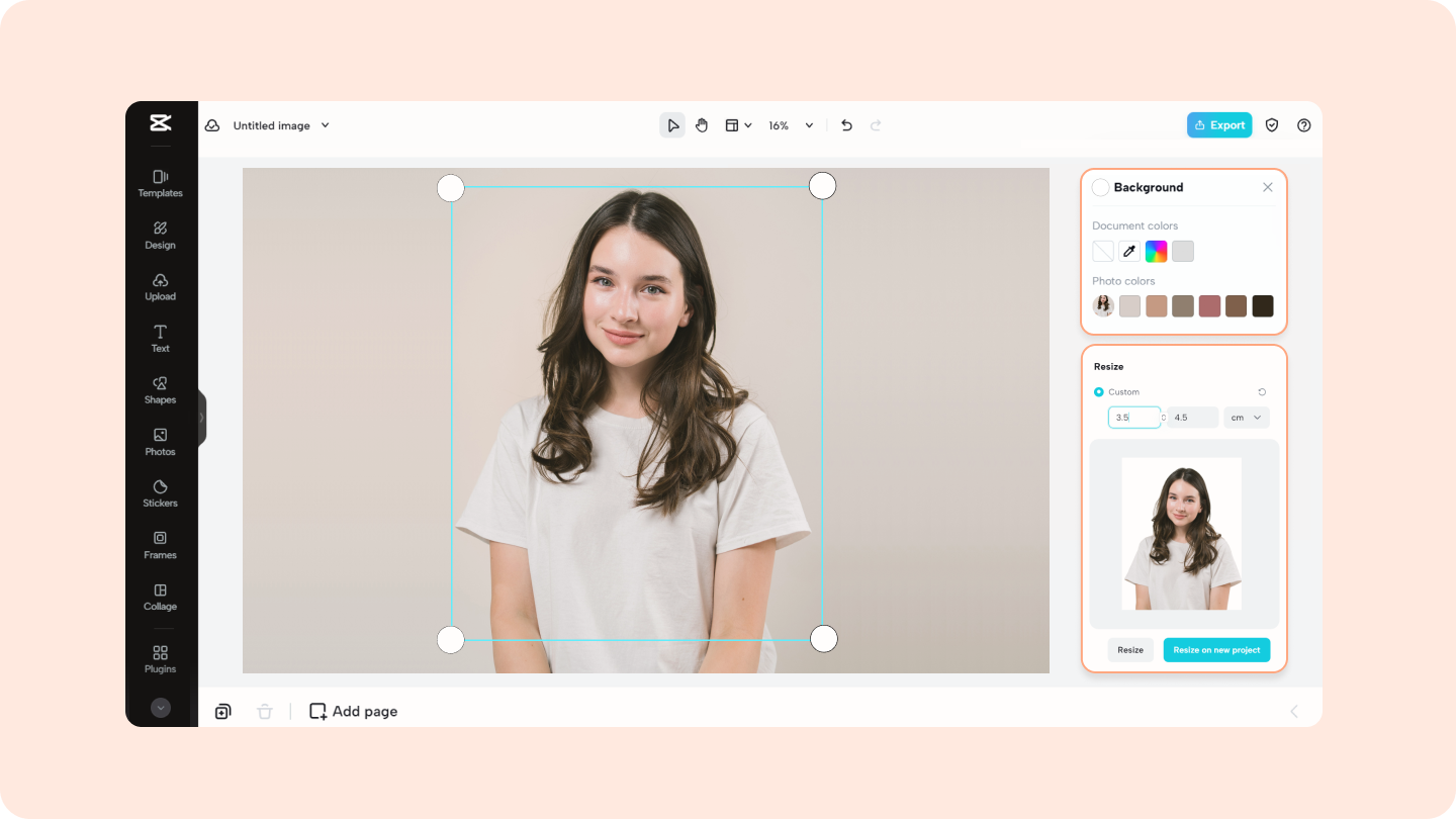 passport size photo background change
