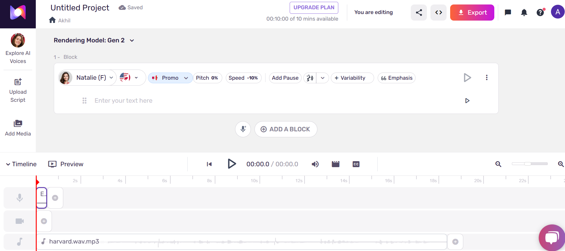 Murf AI měnič hlasu