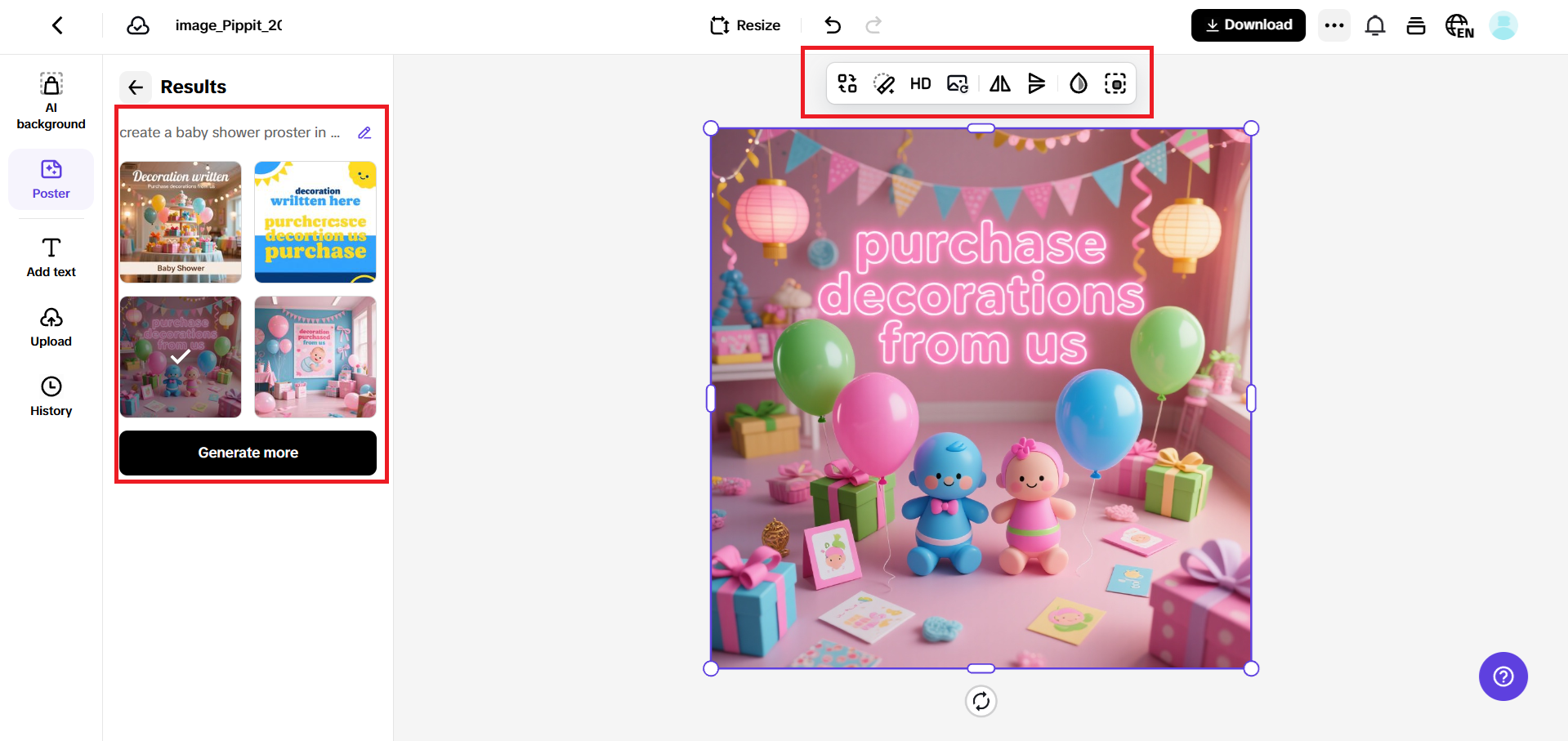Type in the prompt and customize the banner