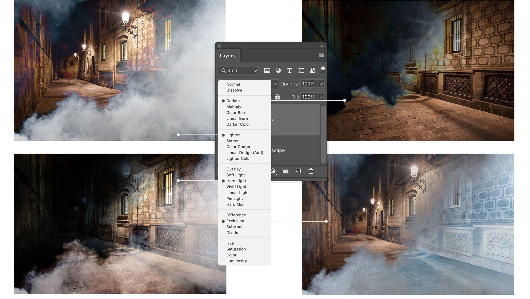 Creative layer blending effects