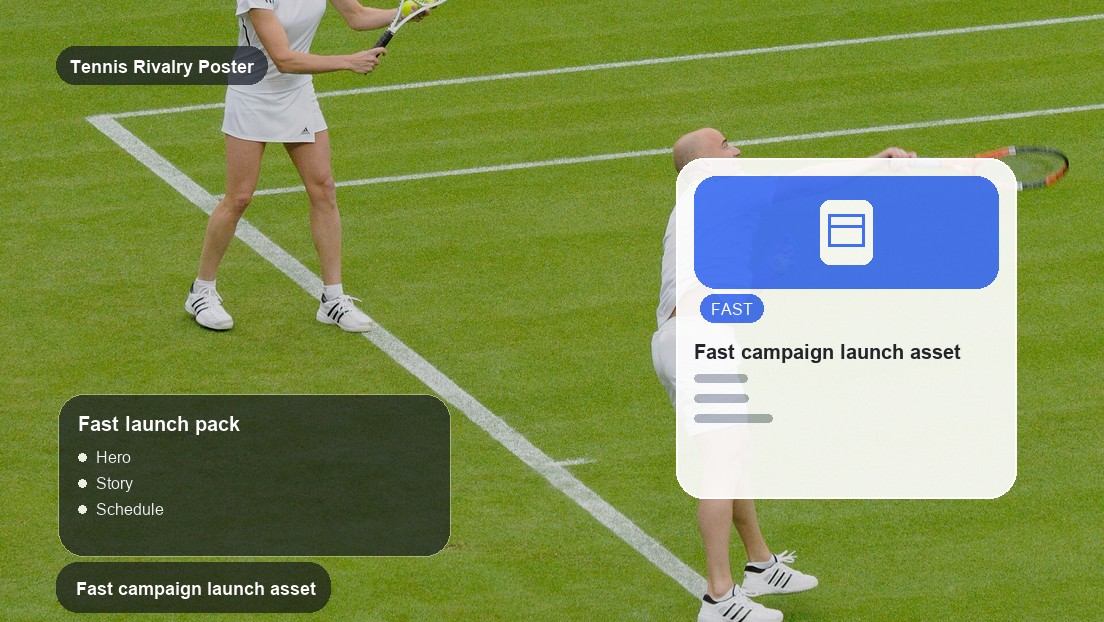 Tennis Rivalry Poster Maker realistic image for fast campaign launch asset