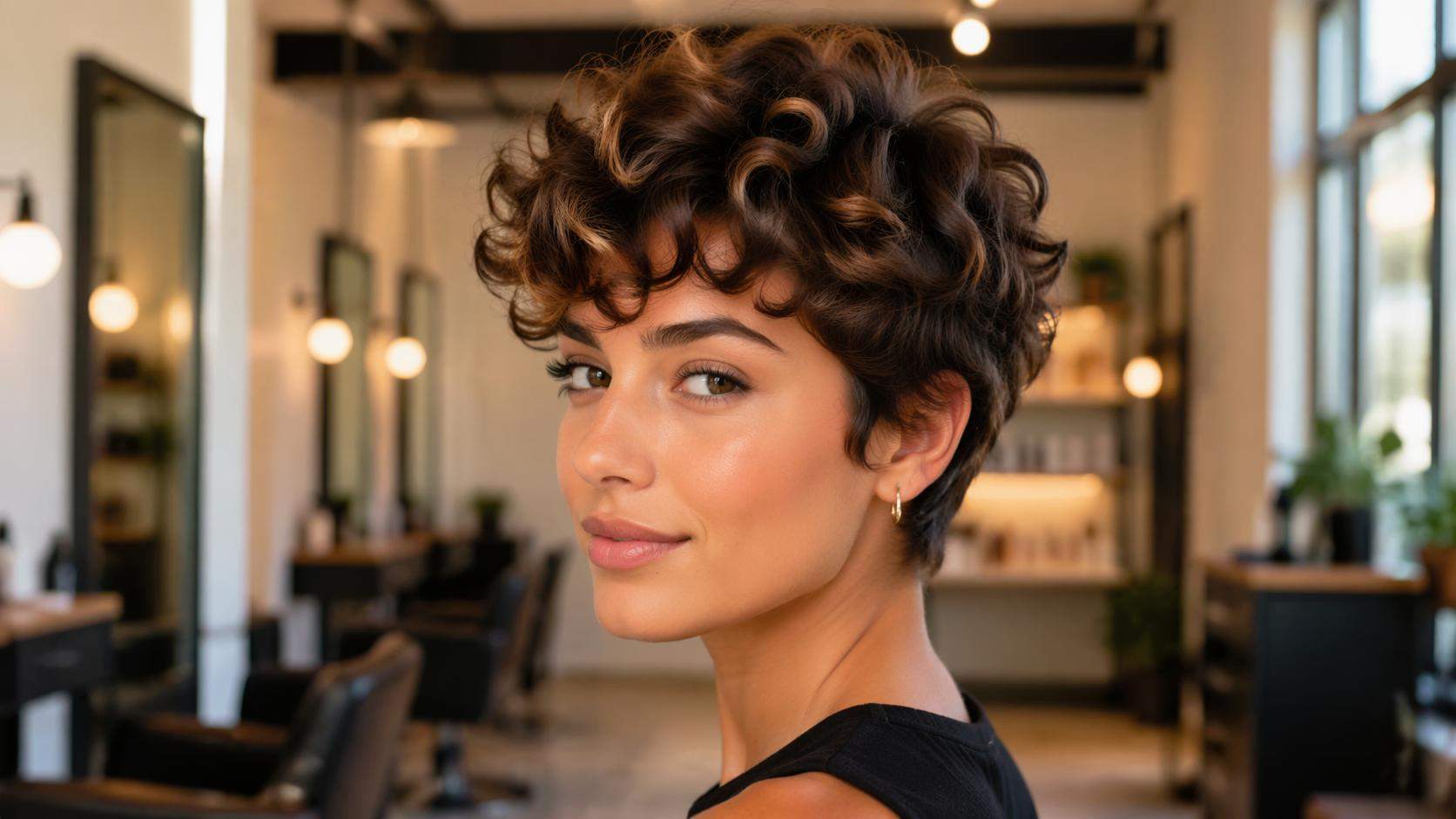 Dreamina pixie cut filter prompt example 3: Curly pixie cut