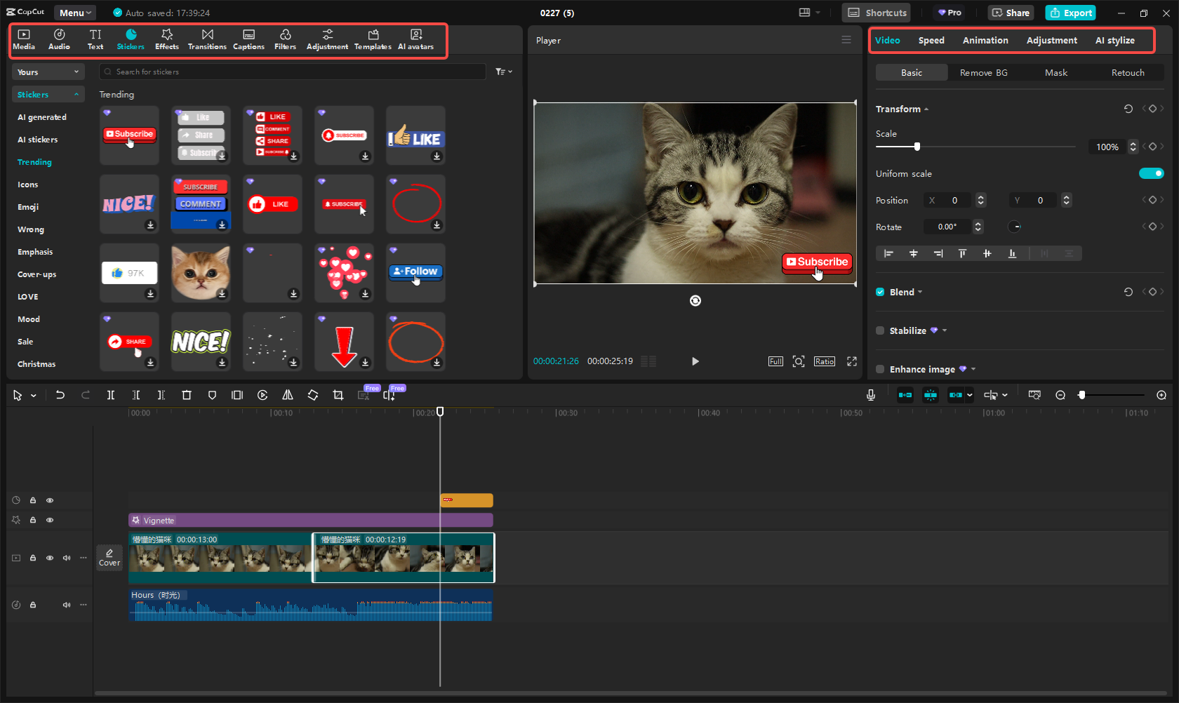 Edit the video