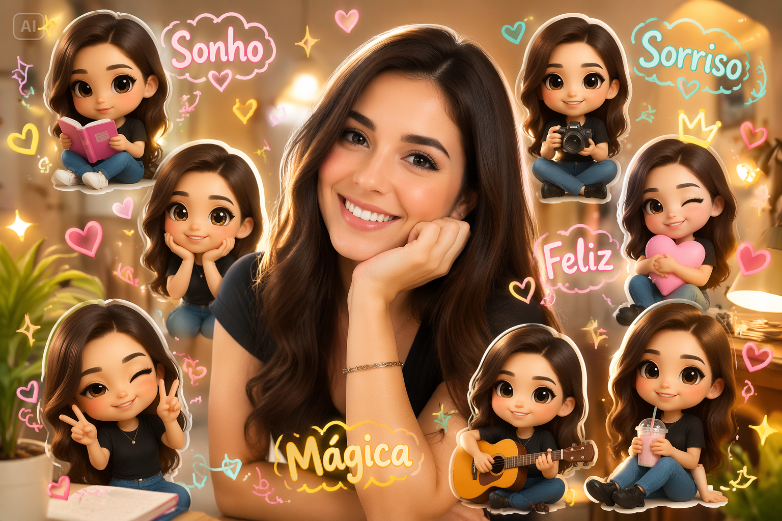 Chibi Cartoon Style IA Edição de fotos solicita benefícios