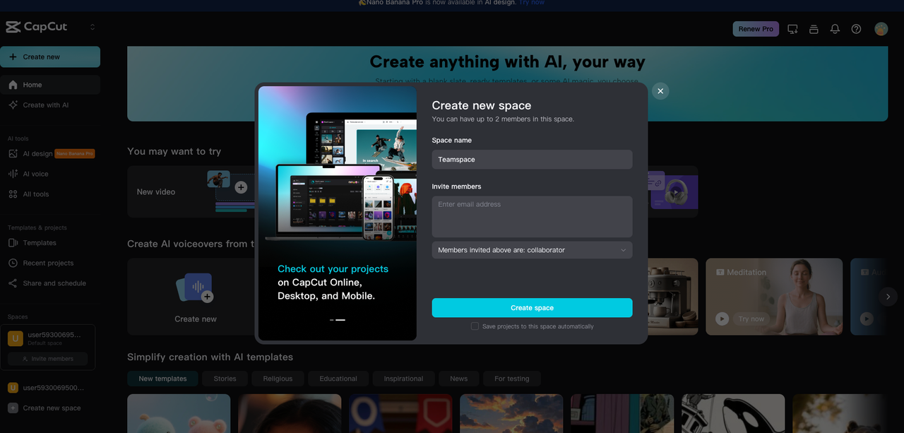 Create Your Teamspace