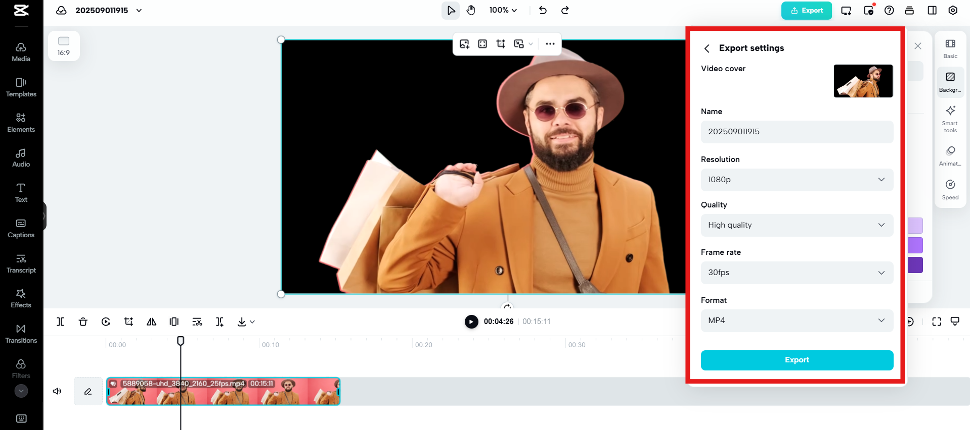Customize and export video
