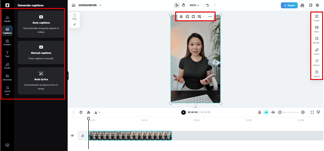 Video editor in Pippit
