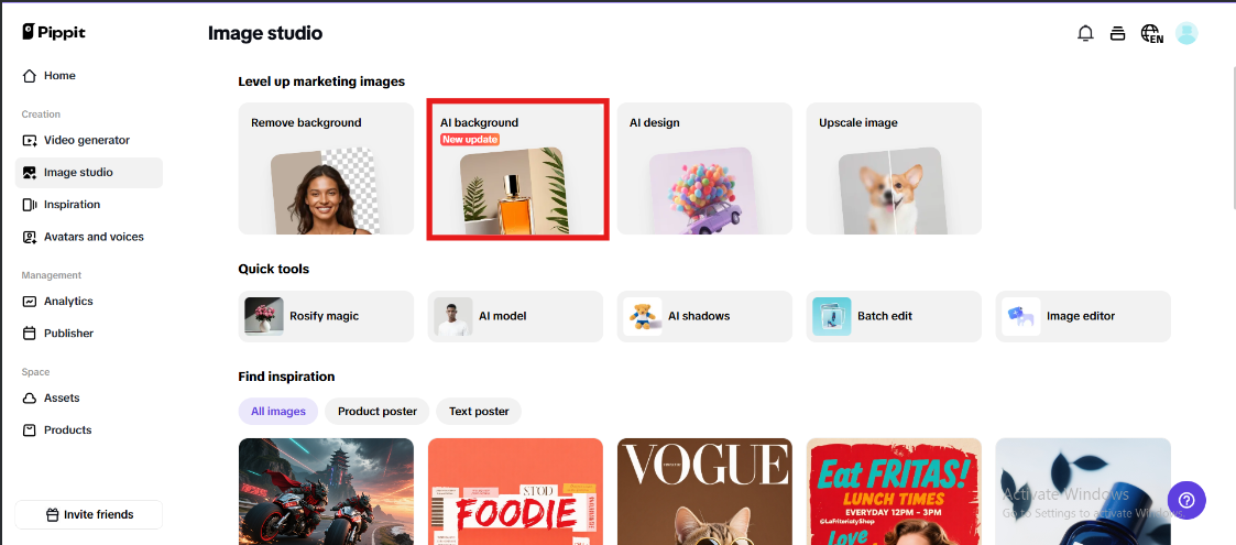 Customised product background