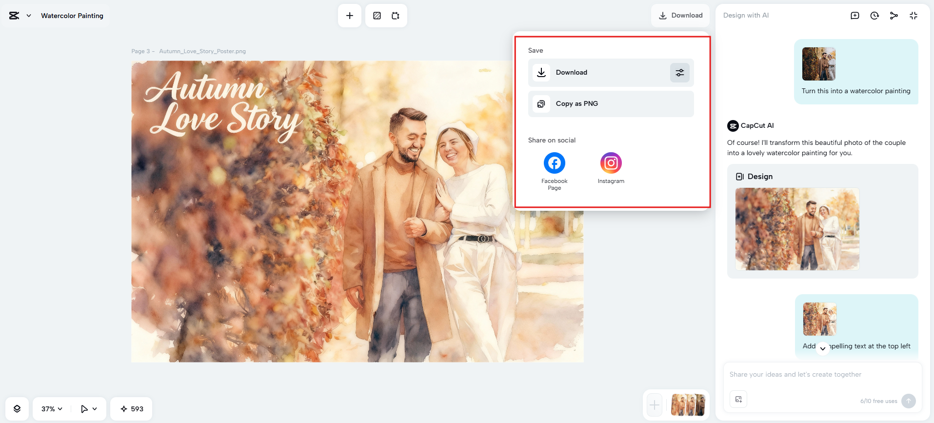 Download and share to social media