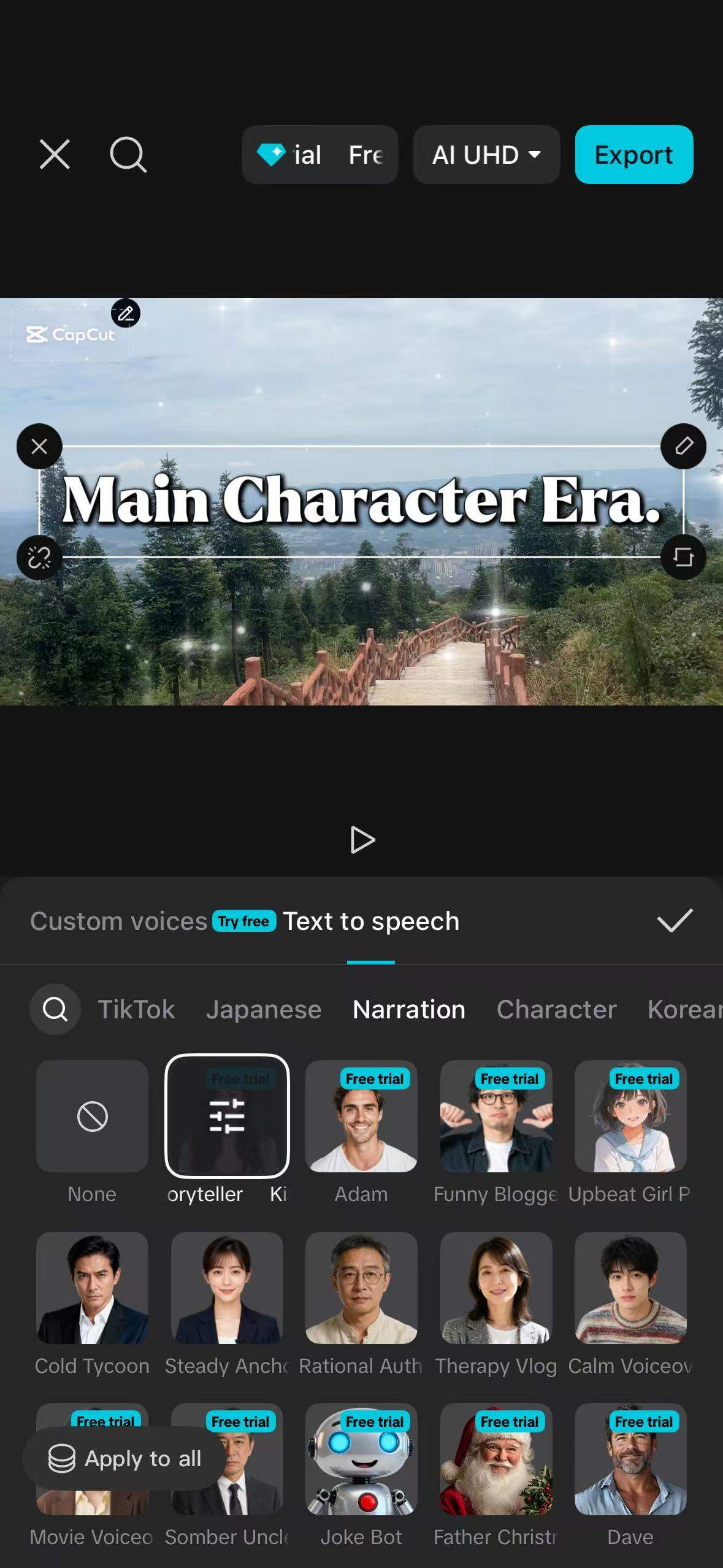 Gunakan text-to-speech di Aplikasi CapCut