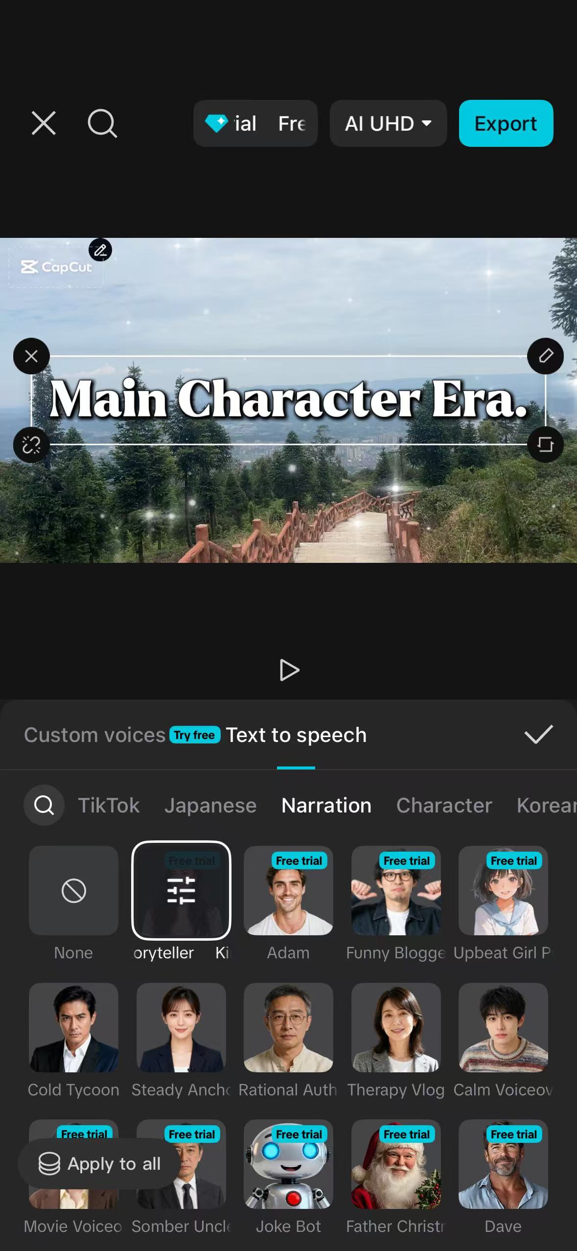 Use a conversão de texto em fala no aplicativo CapCut
