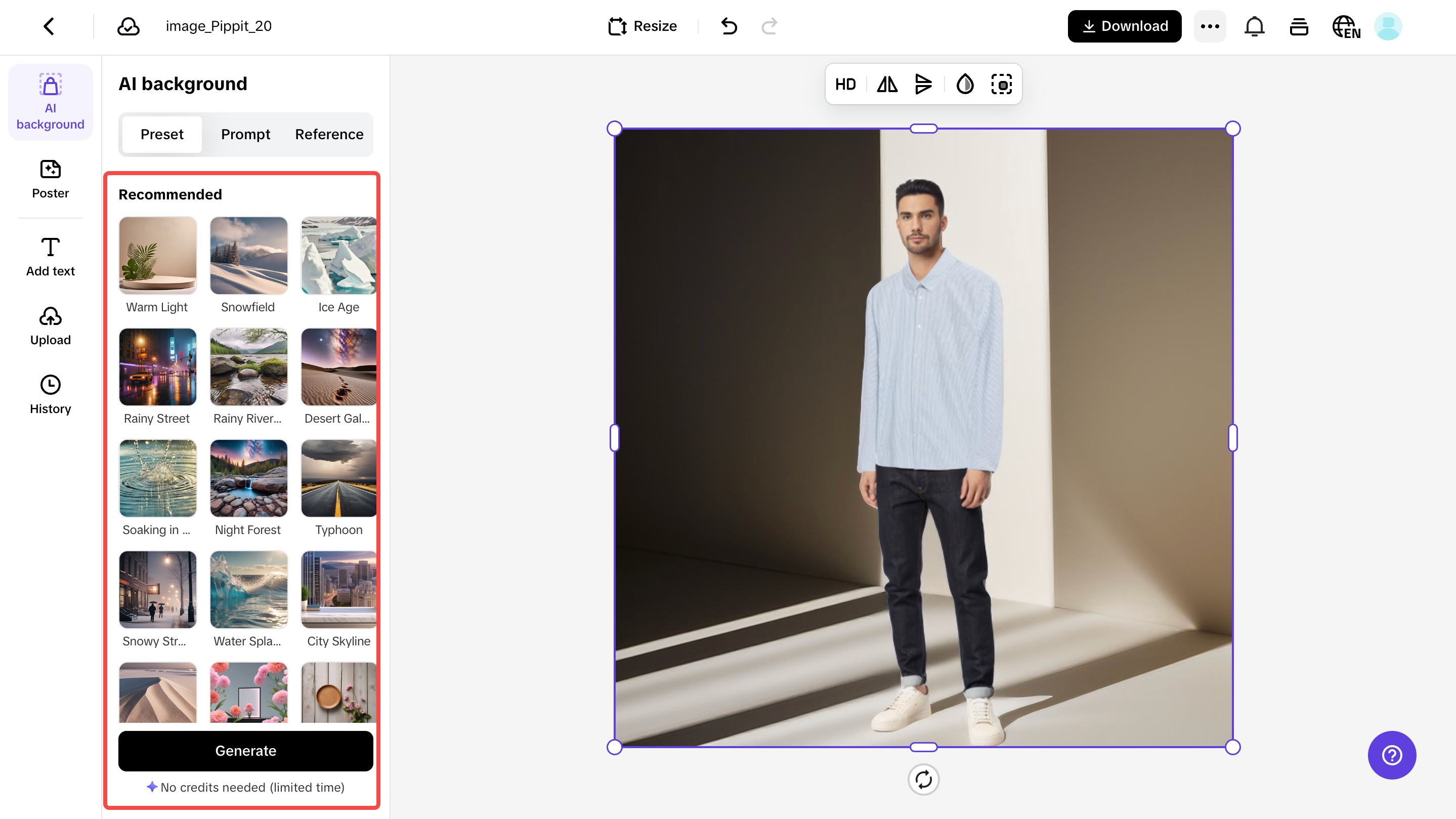 Background theme suggestions powered by AI