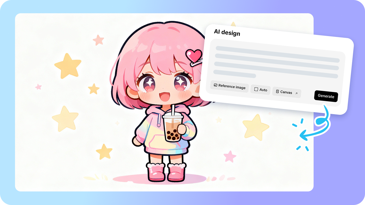 Personaje chibi generado por IA a partir de un texto de entrada.