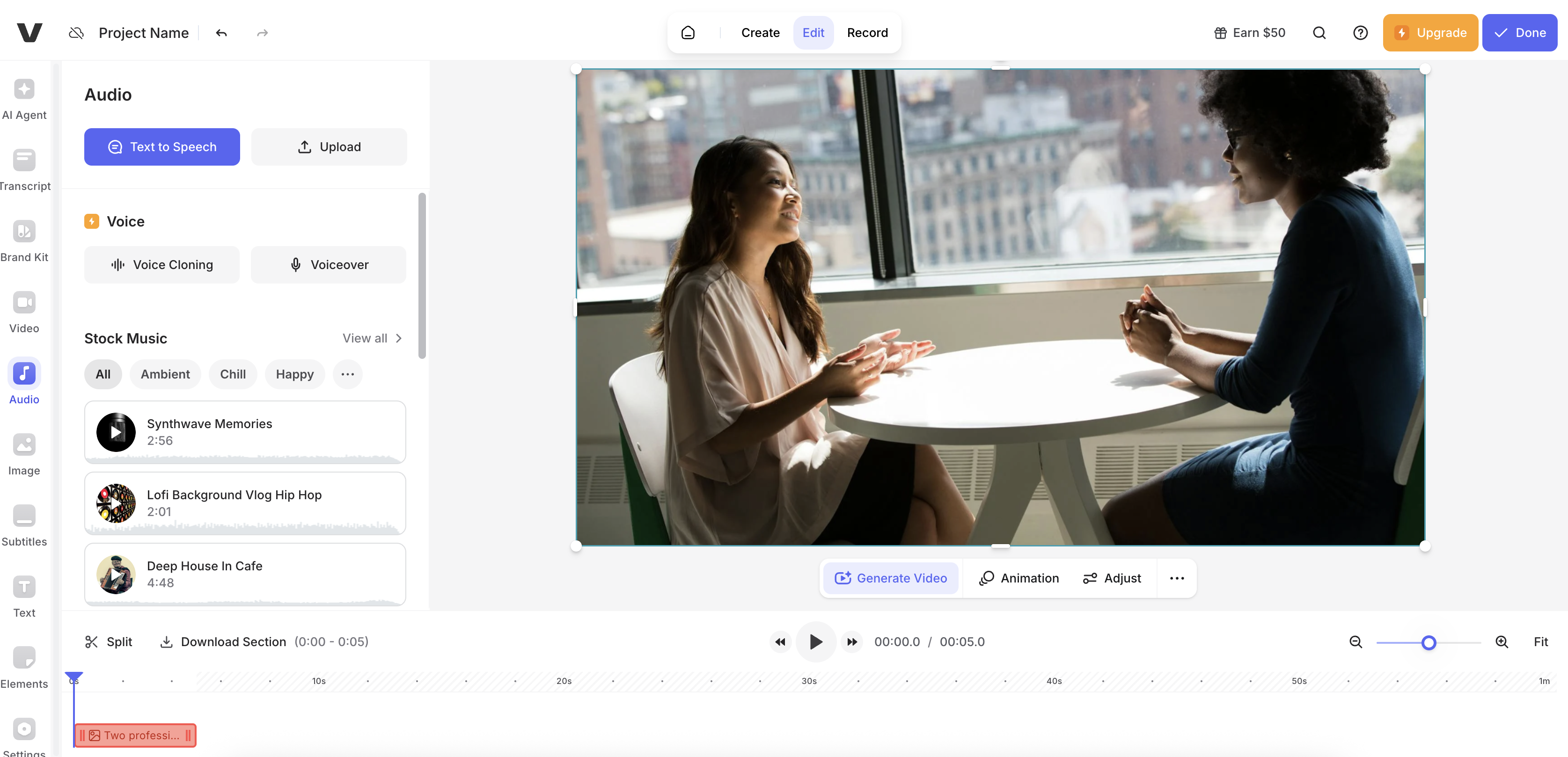 VEED AI 女聲生成器
