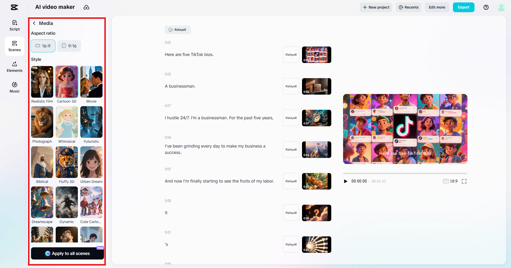 Hasilkan media dalam gaya pilihan anda