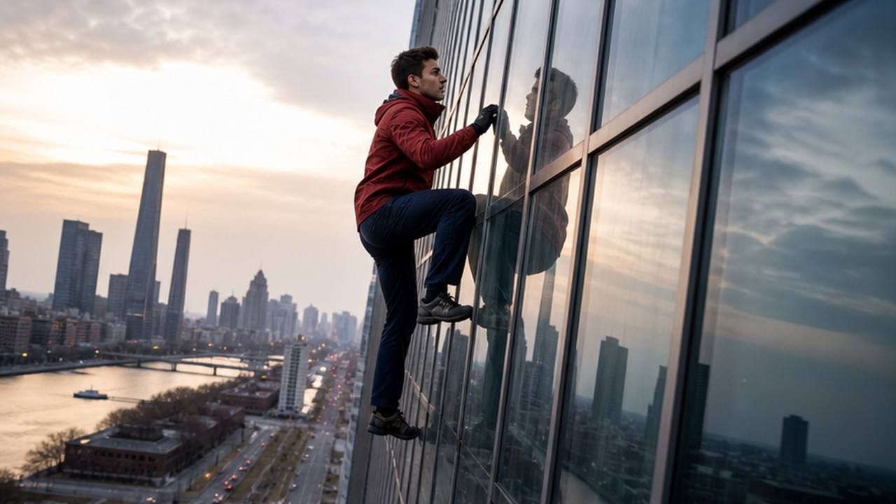 Spider-Man wall climbing prompt result 1