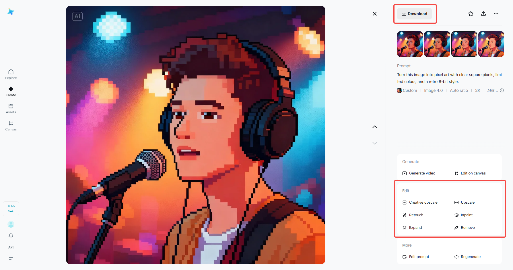 Edit, refine, and download your final output