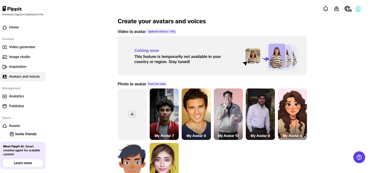 Avatar and voices feature
