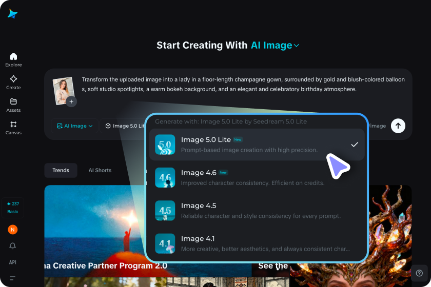 Select settings and generate
