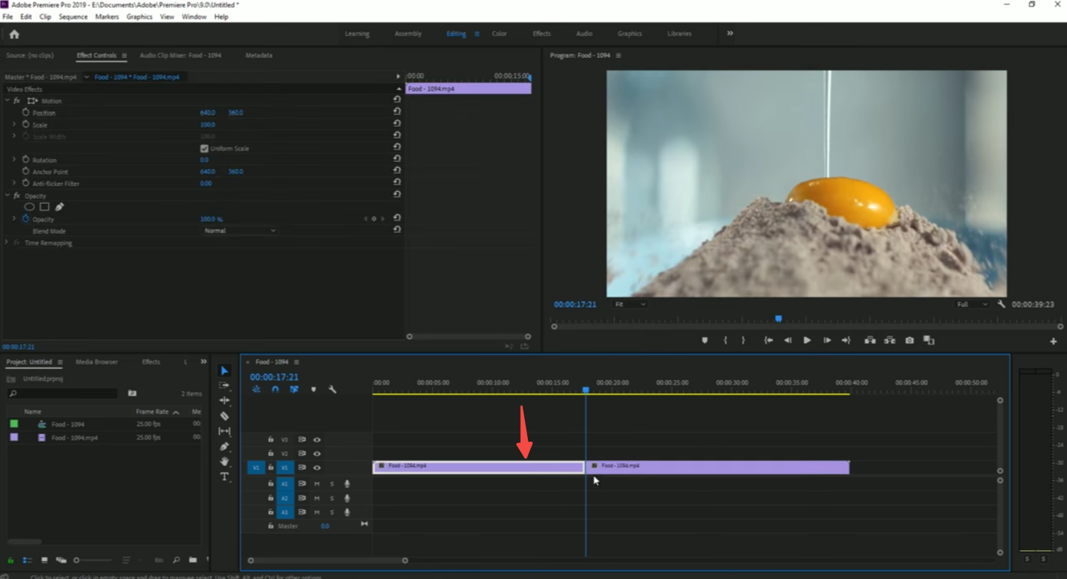 Confirm the freeze frame effect