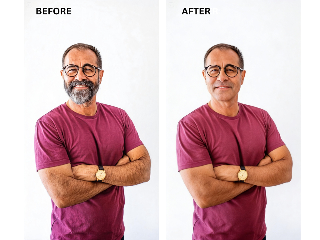 Prompt for a full beard removal