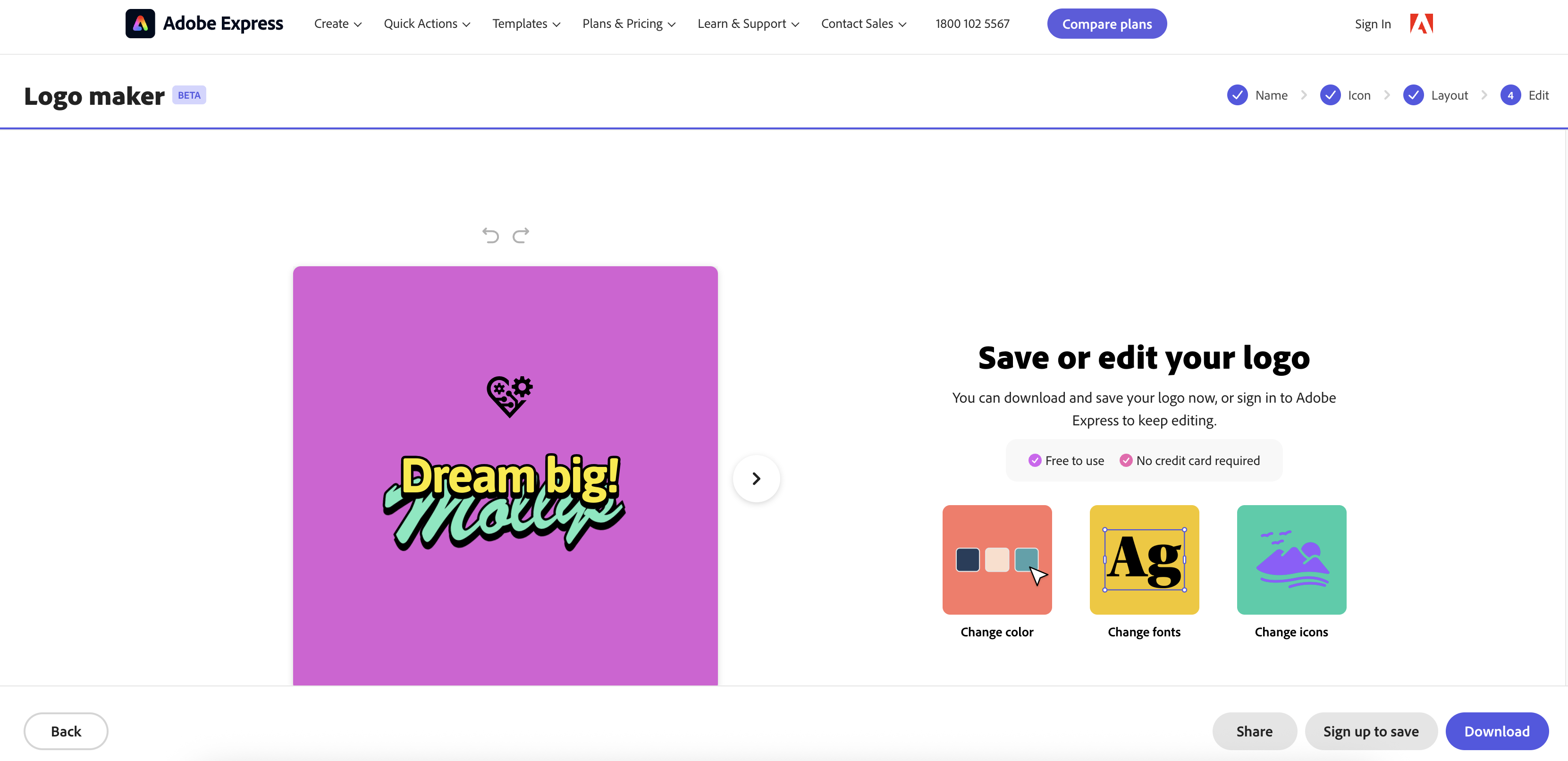 Adobe logo maker to create a free logo design and download