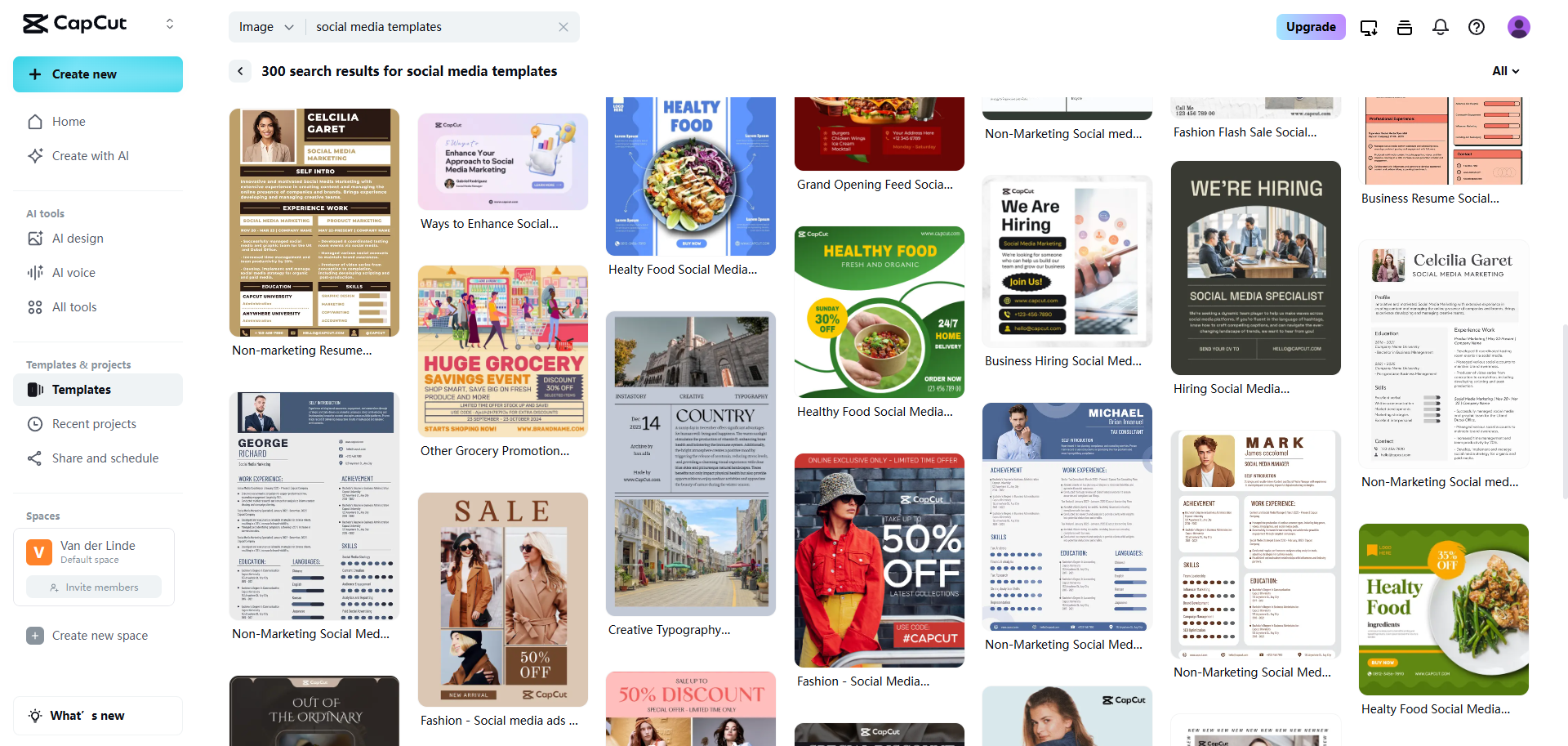 CapCut templates for social media