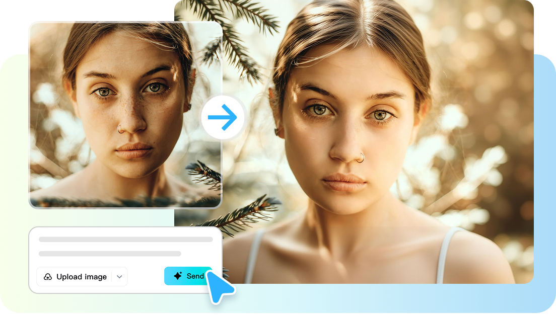 AI-powered facial retouching with precise control