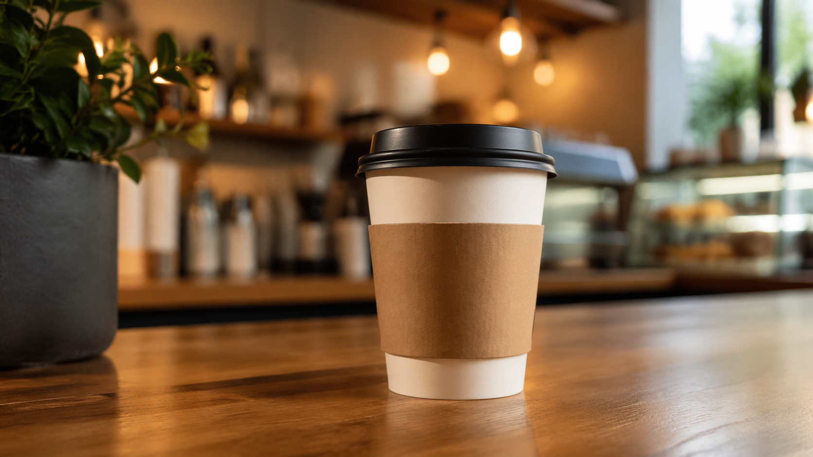 Dreamina Kaffee Mockup Prompt Beispiel 1: Papier Kaffeetasse Mockup