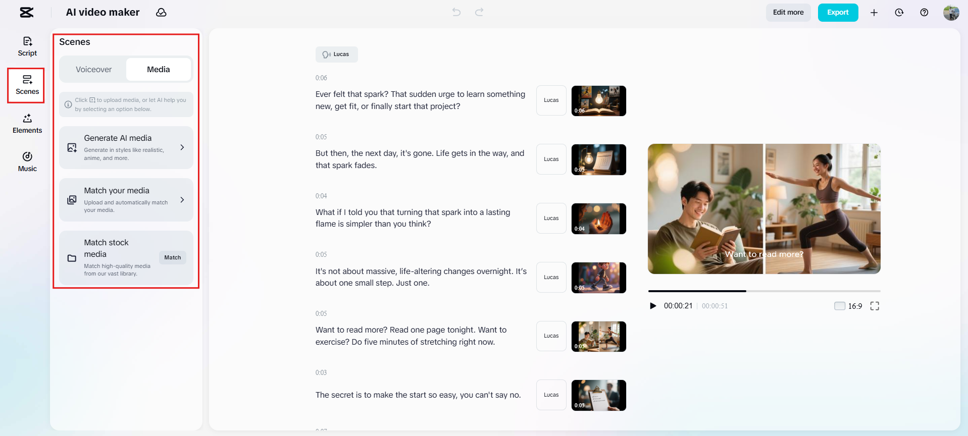 Generate AI media