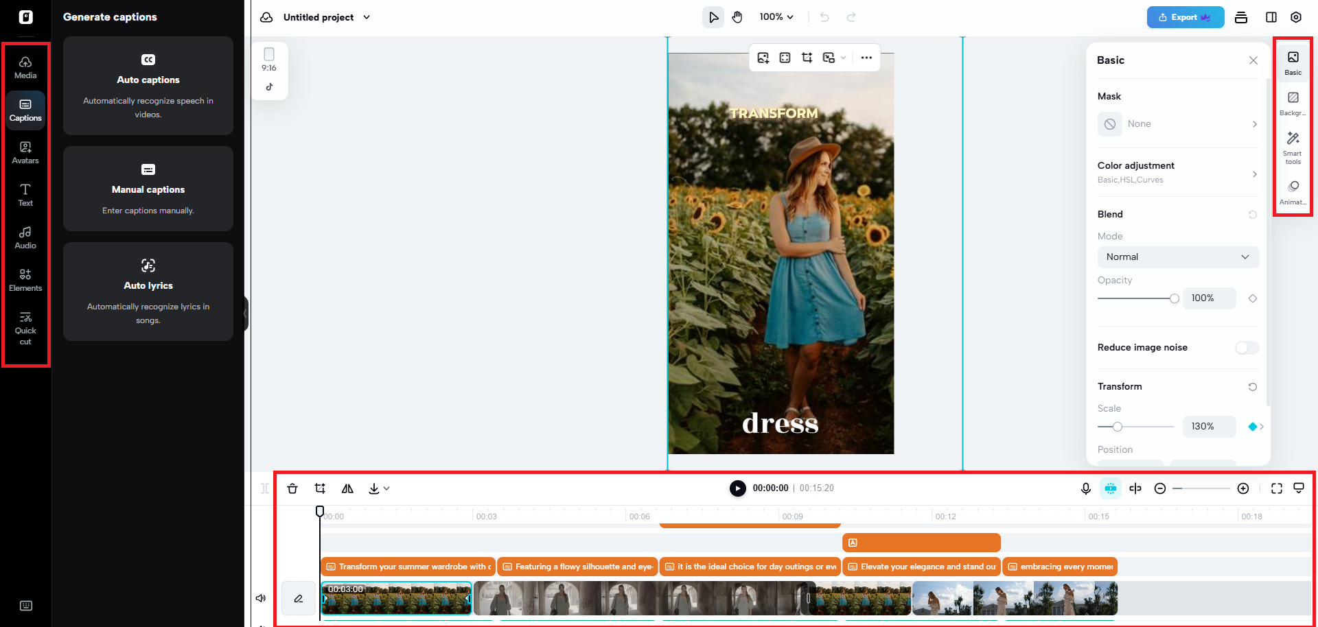 Edit your video in advanced mode