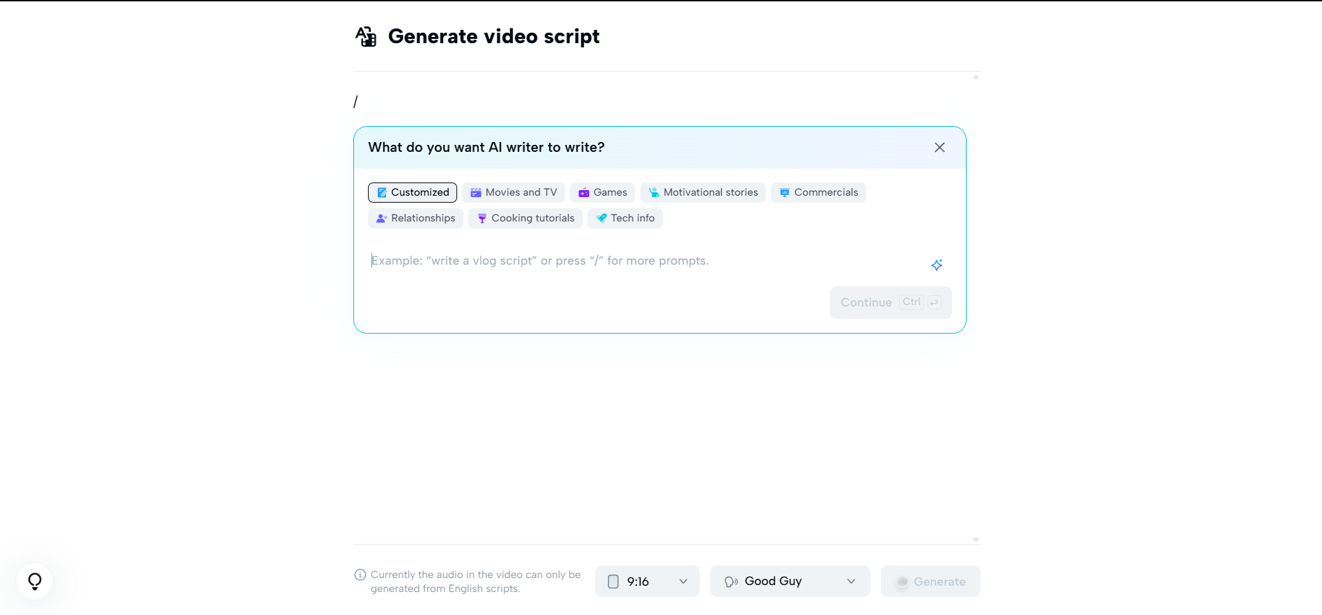 AI script writer