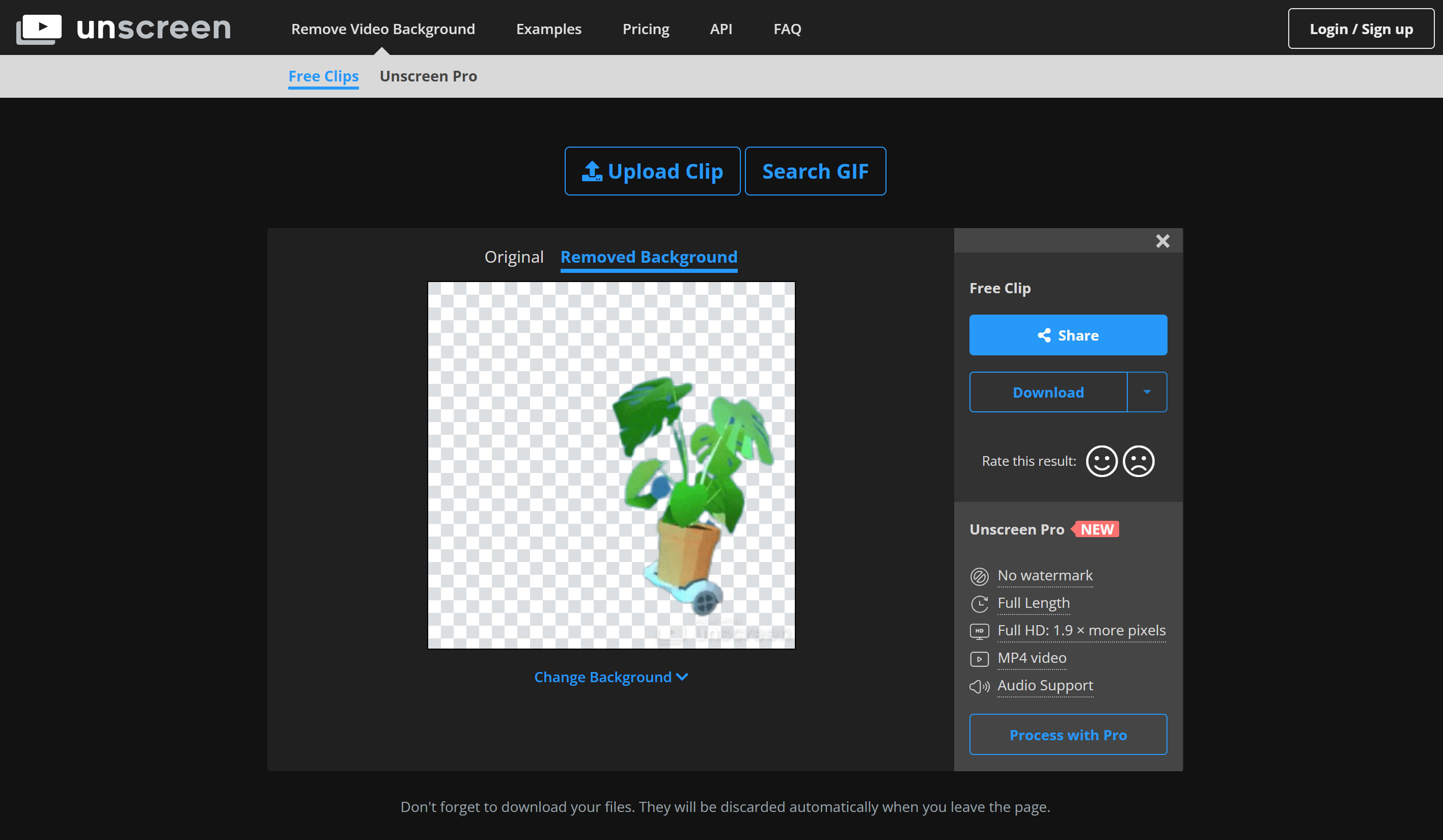 Unscreen - the best tool to  remove background from animated GIFs