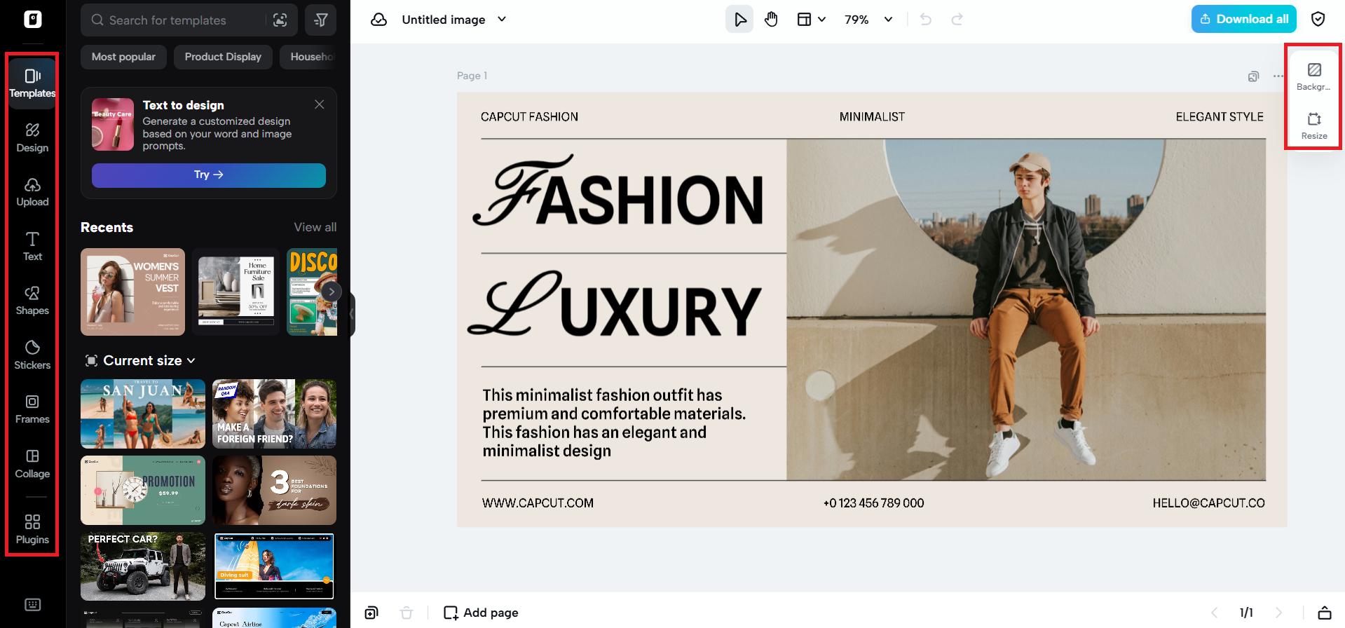 Customize your chosen template
