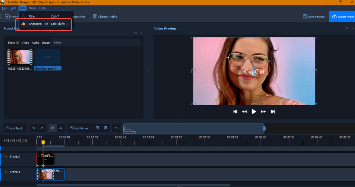 Animate title