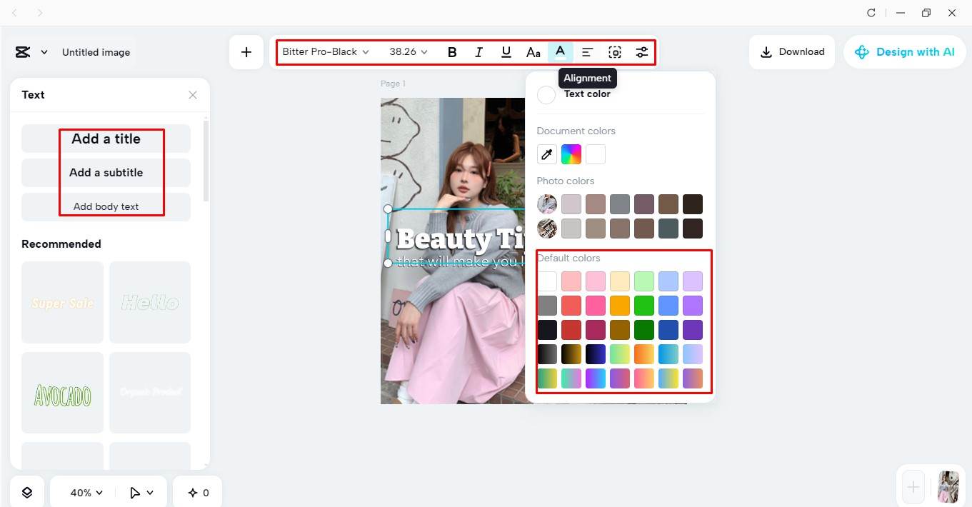 Type and customize your text in CapCut