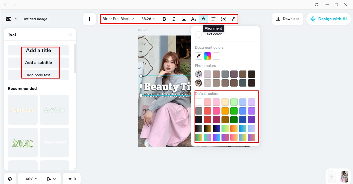 Type and customize your text in CapCut