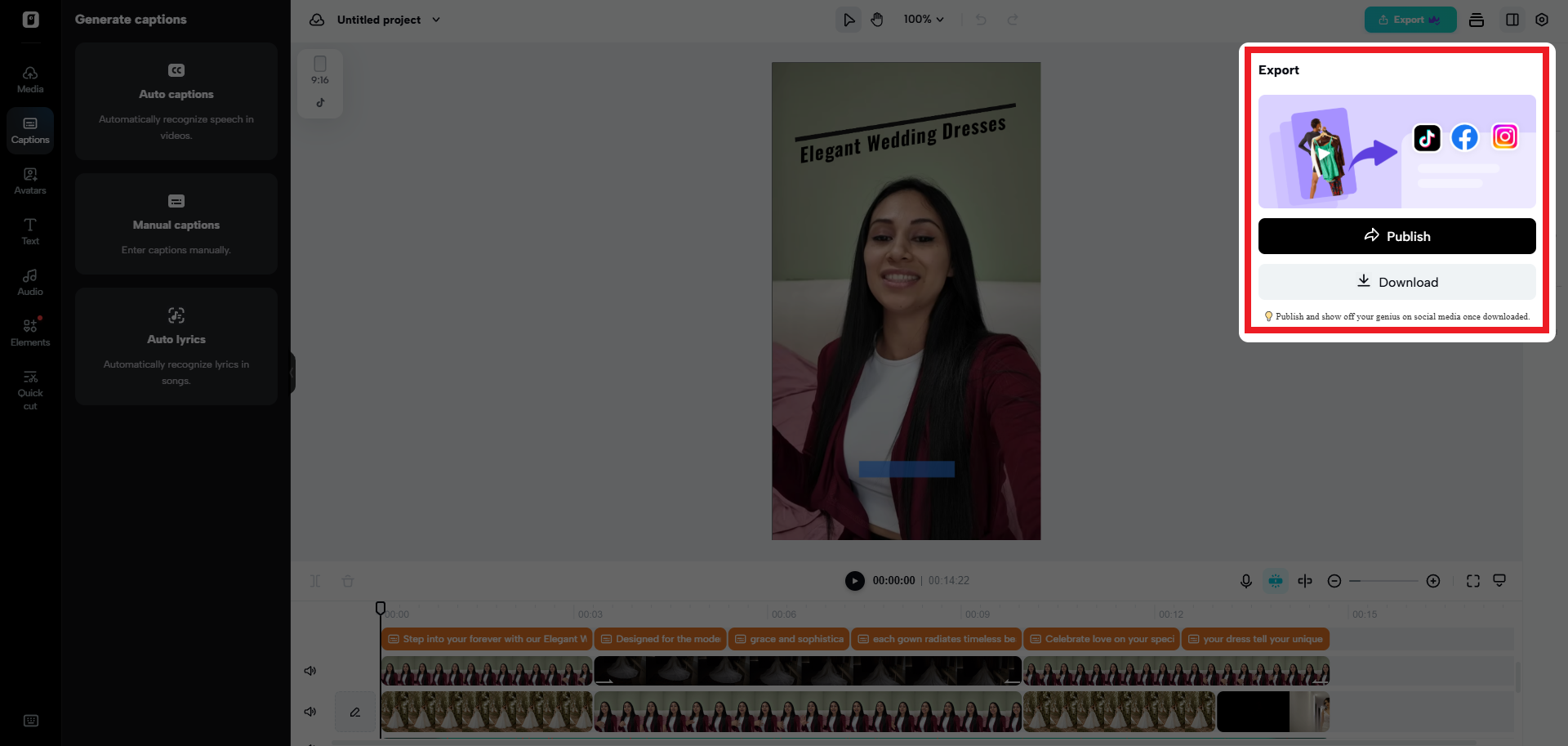 I-export ang iyong video