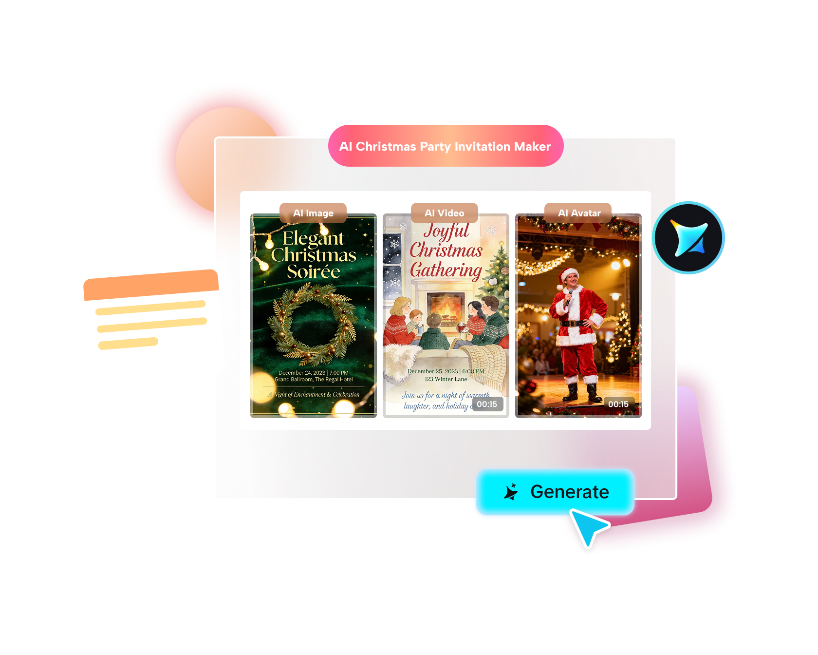 Creador de invitaciones para fiestas navideñas de IA gratis