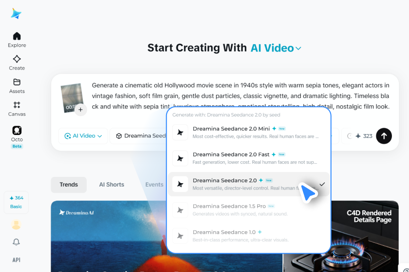 Choose AI model and adjust settings