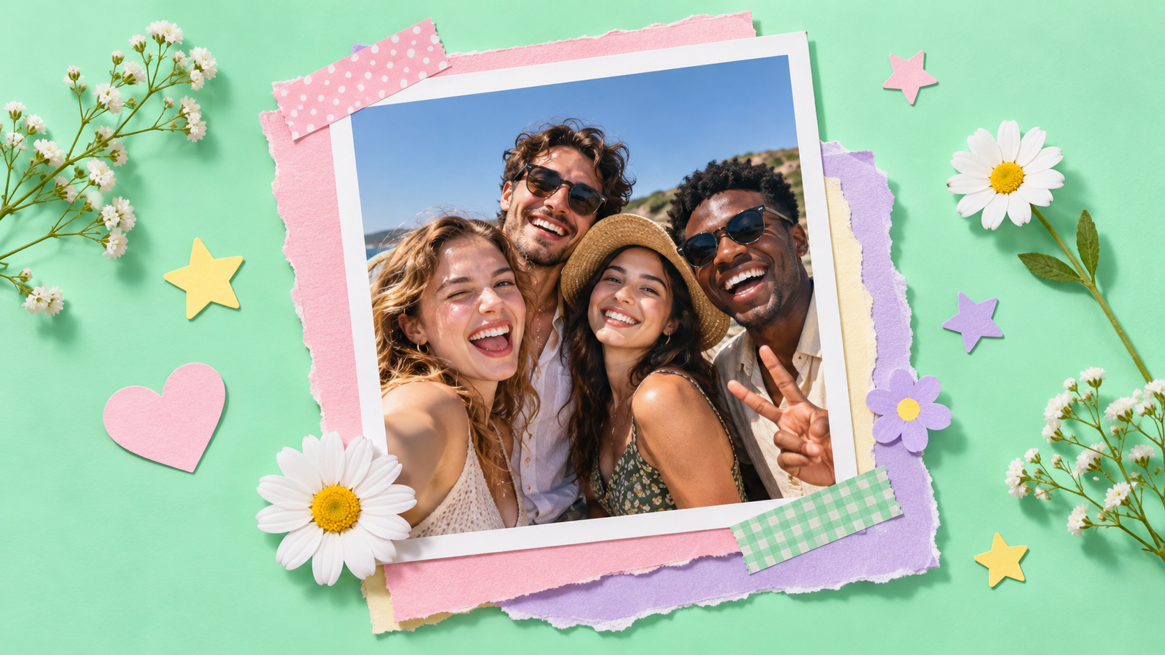 poto photo editor: Summer Friendship Print