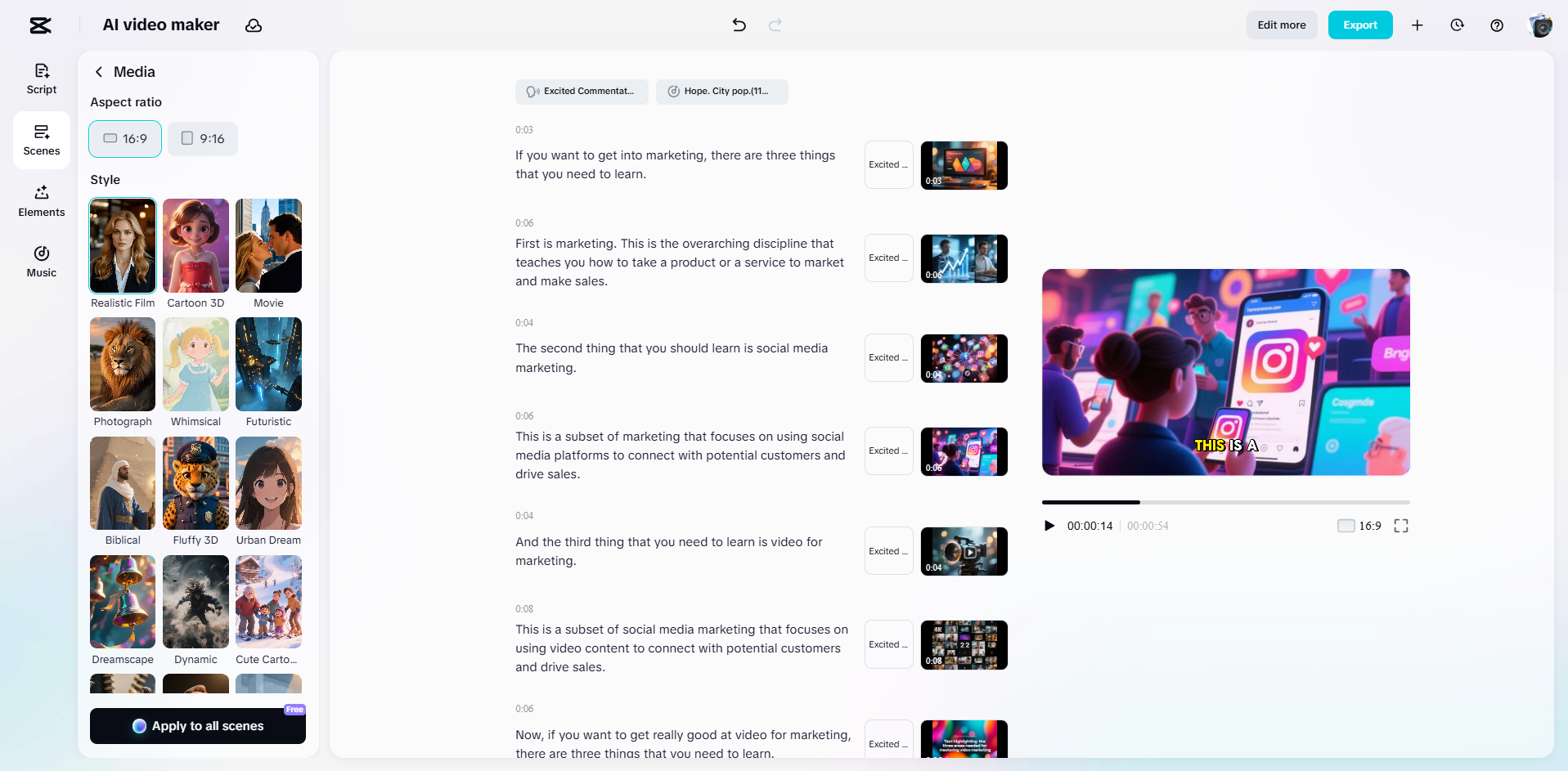 A CapCut Web felülete - az egyik legjobb videószerkesztő a marketinghez