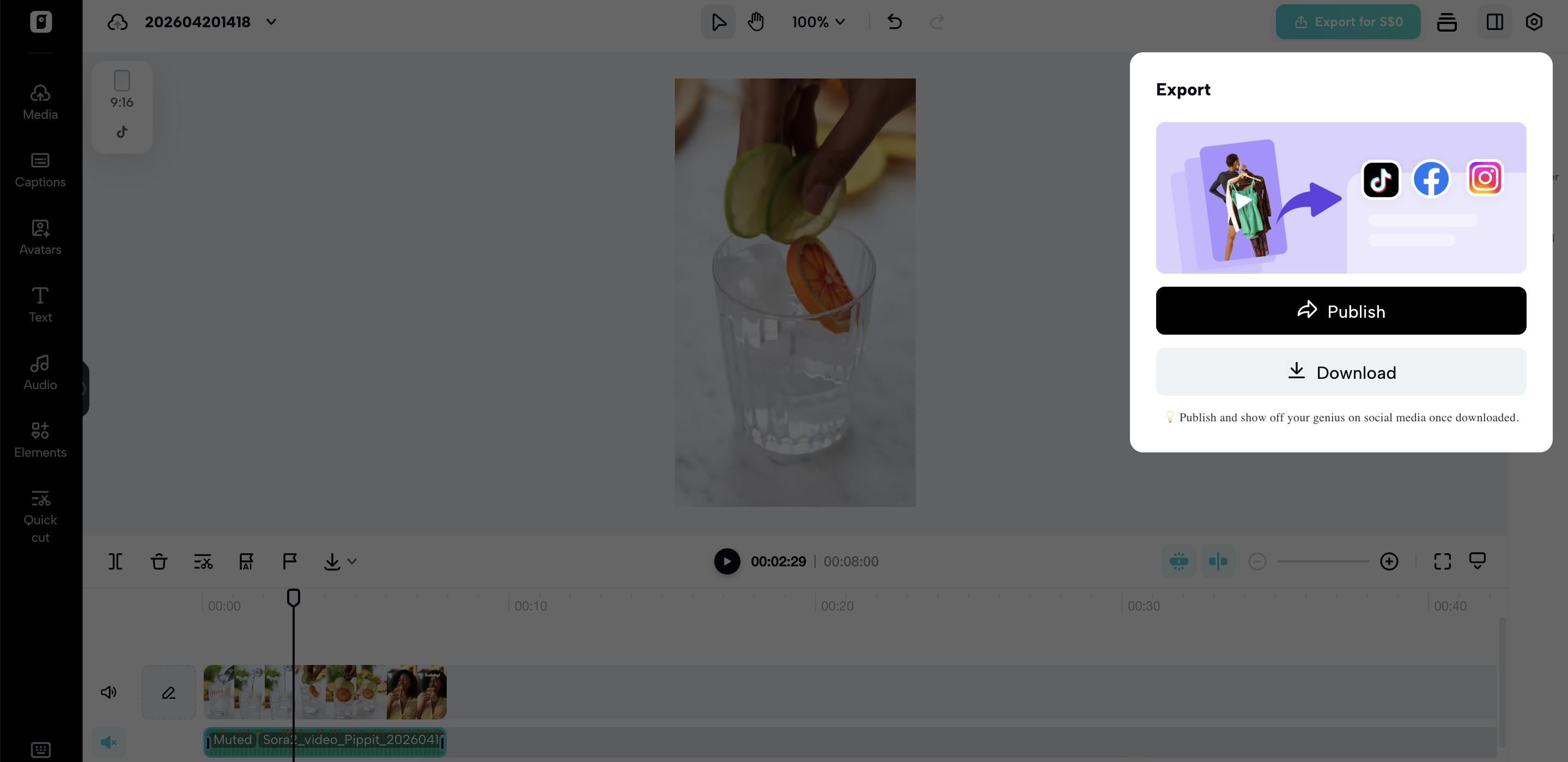 Export and share video