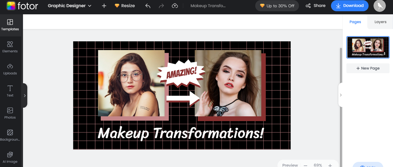 Fotor before and after templates