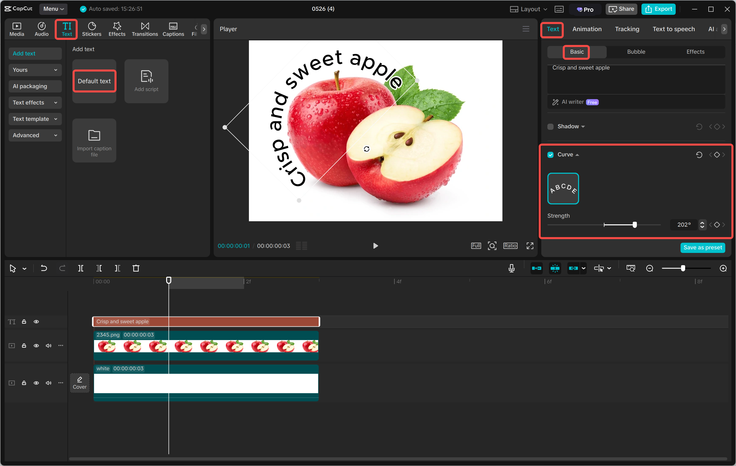 Wrapping and adjusting the text to the CapCut desktop video editor