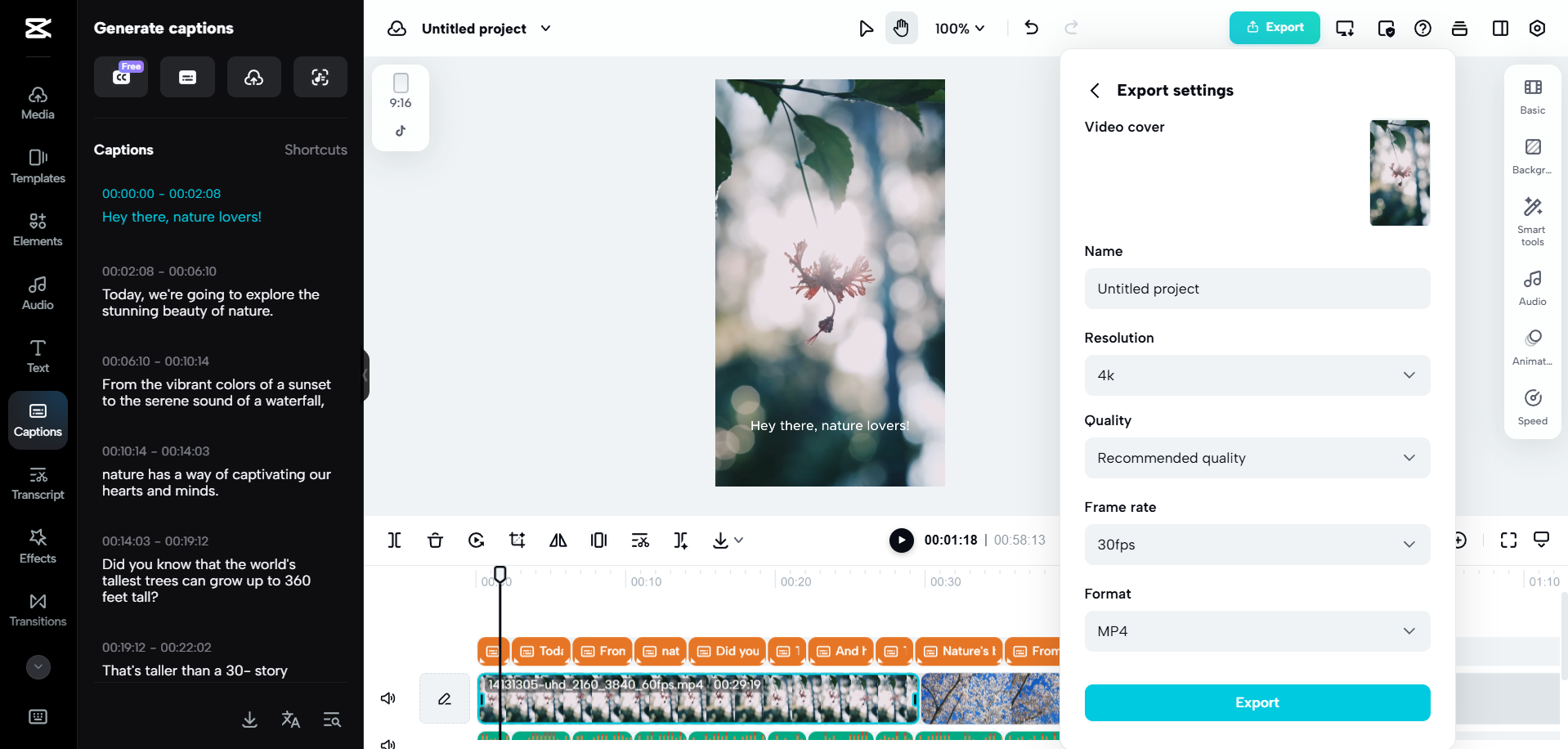 Watermark free and high resolution export