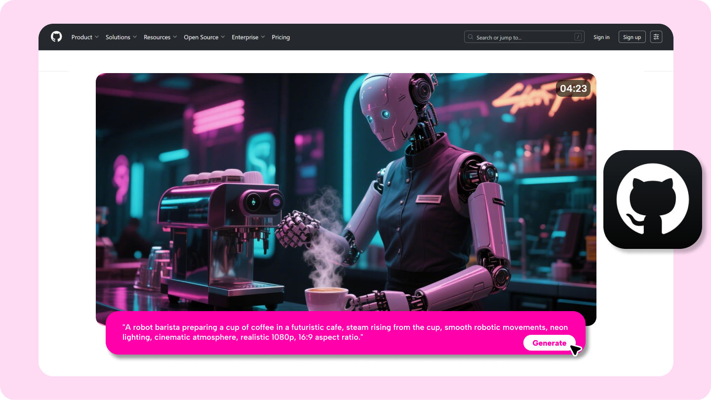 AIビデオジェネレーターのGitHub