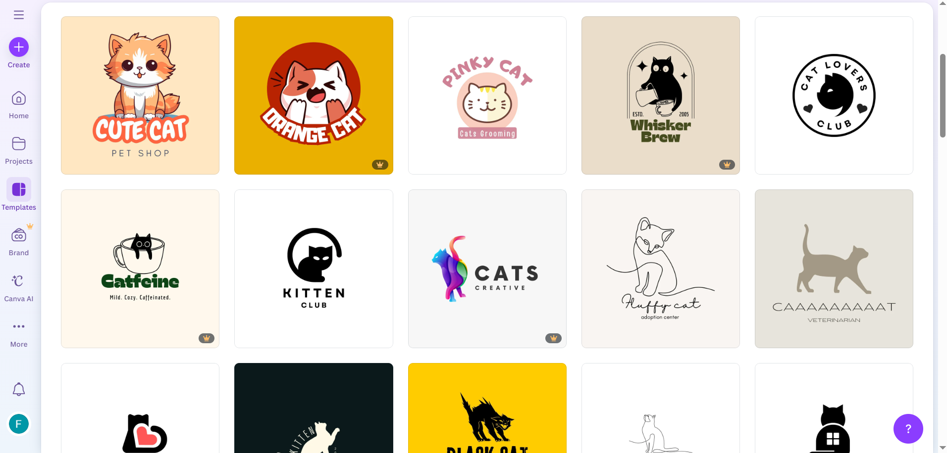 Canva -  an online resource to explore a logo with a cat